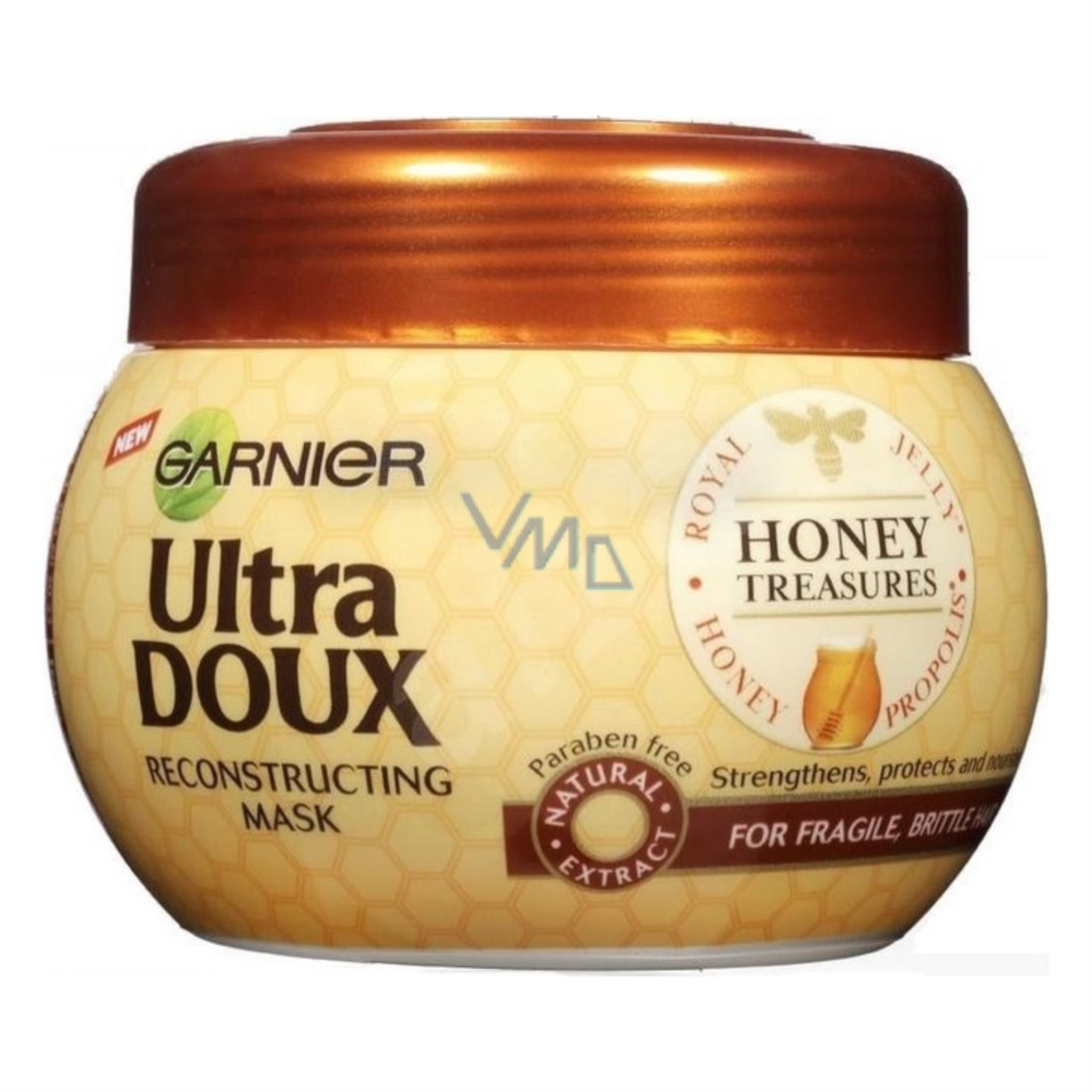 ماسک مو گارنیه حاوی عصاره عسل تقویت کننده موهای ضعیف و شکننده سری Ultra Doux مدل Treasure Honey- حجم 300 میلی لیتر